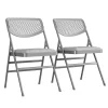 COSCO Ultra Comfort Commercial XL Premium Fabric Padded Folding Chair, Gray, 2-Pack