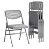 COSCO Ultra Comfort Commercial XL Premium Fabric Padded Folding Chair, Gray, 4-Pack