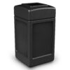 Commercial Zone Square Waste Container, Open Top Lid, 42 gal, Large Waste Trash Container Bin, Black