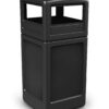 Commercial Zone Square Waste Container with Dome Lid, 42 Gal |Color: Black