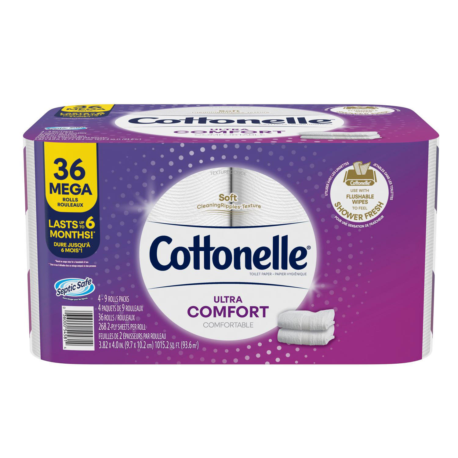 Cottonelle Ultra ComfortCare Toilet Paper (36 Mega Rolls, 268 sheets ...