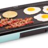 DASH Everyday Nonstick Electric Griddle for Pancakes, Burgers, Quesadillas, Eggs & other on the go Breakfast, Lunch & Snacks with Drip Tray + Included Recipe Book, 20in, 1500-Watt - Aqua