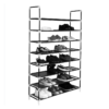 100cm Ultra Large Capacity 8 Layers Non-woven Fabrics & Steel Shoe Rack Black RT