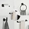 6 Piece Stainless Steel Bathroom Towel Rack Set Wall Mount RT 26.18 x 9.25 x 2.75 inches (Black)