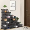 7-Tier Shoe Rack, Space Saving 28-Pair Plastic Shoe Units, Cabinet Storage Organizer, Ideal for Entryway Hallway Bathroom Living Room and Corridor 35.8 x 14.2 x 54.7