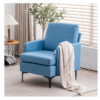 FCH Lounge Chair, Comfy Single Sofa Accent Chair for Bedroom Living Room Guestroom, Blue