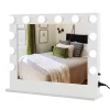 Vanity Mirror with Lights, Hollywood Lighted Makeup Mirror with 14 Dimmable LED Bulbs for Dressing Room & Bedroom, Tabletop or Wall-Mounted, Slim Metal Frame Design (White) 32 x 24 x 1.6