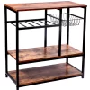 Vintage Kitchen Baker's Rack Utility Storage Shelf Stand Organizer Coffee Workstation, 31.5×15.75×32 Inches