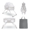 Delta Children EZ Fold Ultra Compact Travel Bassinet, Mirage, White Gray