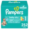 Diapers Newborn/Size 1 (8-14 lb), 252 Count - Pampers Baby Dry Disposable Baby Diapers, Packaging & Prints May Vary