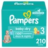 Diapers Size 3, 210 Count - Pampers Baby Dry Disposable Baby Diapers, Packaging & Prints May Vary
