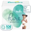 Diapers Size 6, 108 Count - Pampers Pure Protection Hypoallergenic Disposable Baby Diapers for Sensitive Skin, Fragrance Free, (Packaging May Vary)