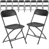 Flash Furniture  10-Pack Black Standard Folding Chair with Solid Seat (Indoor)