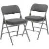 Flash Furniture  2-Pack Gray Fabric/Gray Frame Standard Folding Chair with Padded Seat (Indoor)