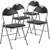 Flash Furniture  4-Pack Black Standard Folding Chair with Upholstered Seat (Indoor)