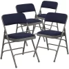 Flash Furniture  Navy Fabric/Gray Frame Banquet Folding Chair with Upholstered Seat (Indoor)