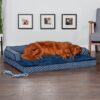 FurHaven Comfy Couch Orthopedic Bolster Dog Bed w/Removable Cover - Diamond Blue, Jumbo
