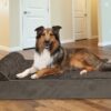 FurHaven Quilted Goliath Chaise Bolster Dog Bed w/Removable Cover - Espresso, 2XL
