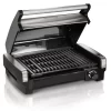 Hamilton Beach Electric Indoor Searing Grill Removable Easy - 12.5-in L x 9.6-in W Non-Stick Contact Grill, 6-Serving, Extra-Large Drip Tray, Stainless Steel (25360)