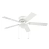 Harbor Breeze Armitage 52-in White LED Indoor Flush Mount Ceiling Fan with Light (5-Blade)