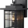 Hardware House Textured Black Lantern Wall Fixture with Photo Cell, 12 Inch