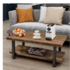 Harper & Bright Designs WF188187DAA 43 in. Brown Large Rectangle Wood Coffee Table with Shelf