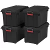 IRIS  4-Pack Weather Tight Storage Box X-large 20.5-Gallon (82-Quart) Black Heavy Duty Tote with Latching Lid