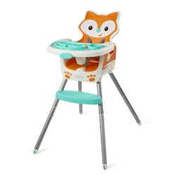 Infantino Grow-with-Me 4-in-1 Convertible High Chair, Fox-Theme, Space-Saving Design, Booster and Toddler Chair, for Infants & Toddlers 3M-36M