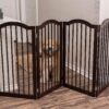 Internet's Best Traditional Arch Pet Gate, Espresso - 4 Panel - 36 Inch Tall Fence