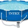 Intex 28211EH 12-Foot x 30-inch Metal Frame Round 6 Person Outdoor Above Ground Swimming Pool with GFCI Filter Pump and Pool Cover