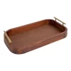 Kate and Laurel  10-in x 18-in Walnut Brown Decorative Tray, Decorative Accent with Rounded Edges