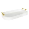Kate and Laurel  10-in x 18-in White Decorative Tray, Decorative Accent with Rounded Edges
