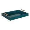 Kate and Laurel  12.25-in x 16.5-in Teal Decorative Tray