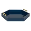 Kate and Laurel  18-in x 18-in Navy Blue Hexagon Decorative Tray