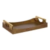 Kate and Laurel  3.5-in x 18-in Brown Decorative Tray with Gold Metal Handles