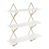 Kate and Laurel  White/Gold 24-in L x 5-in D Metal Tiered Shelf (3 Shelves)