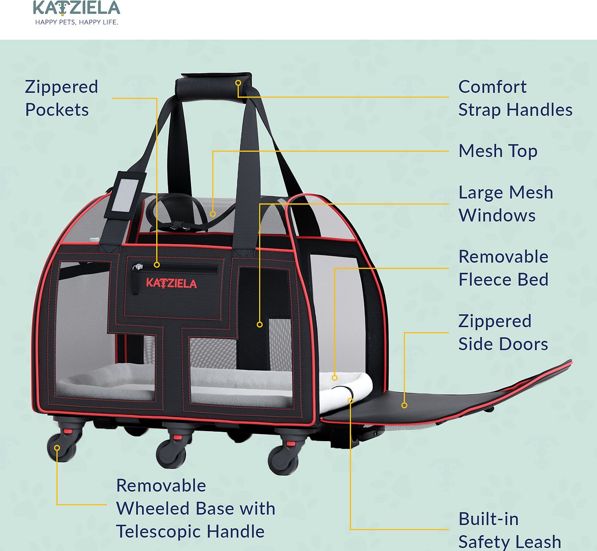 Katziela® Quilted Companion™ Pet Carrier - Airline Compliant