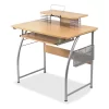Lorell Laminate Computer Desk with Upper Shelf, Maple
