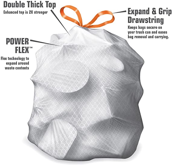 Member's Mark Power Flex Tall Kitchen Drawstring Trash Bags (13 gal., 200 Ct.)