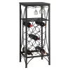 Monarch Specialties  40 In. H Home Bar Black Metal Wine Bottle and Glass Rack