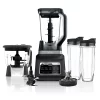 Ninja BN801 Professional Plus Kitchen System, 1400 WP, 5 Functions for Smoothies, Chopping, Dough & More with Auto IQ, 72-oz. Blender Pitcher, 64-oz. Processor Bowl, (2) 24-oz. To-Go Cups, Grey [NEW]