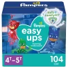 Pampers Easy Ups Training Pants Boys and Girls, 4T-5T (Size 6), 104 Count, Packaging & Prints May Vary