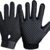 Pet Grooming Glove Black - Gentle Deshedding Brush Glove - Efficient Pet Hair Remover Mitt - Enhanced Five Finger Design - Perfect for Dog and Cat with Long & Short Fur 1 Pair