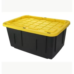 Project Source 4-Pack Project Source Commander Large 27-Gallons (108-Quart)  Black and Yellow Heavy Duty Tote with snap lid