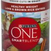 Purina ONE SmartBlend Natural Healthy Weight in Gravy Lamb & Brown Rice Entree Formula Adult Dry Dog Food & Wet Dog Food 13 oz Cans(pack of 12)