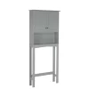 RiverRidge  Ashland 27.44-in W x 64.88-in H x 7.81-in D Gray Over-the-Toilet Storage