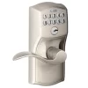 Schlage  Keypad Camelot Satin Nickel Single Cylinder Electronic Handle Lighted Keypad