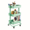 Seville Classics 3-Tier UltraDurable Commerical-Grade Heavy-Duty NSF-Certified Service Utility Storage Cart, 16.7" W, Green