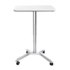 Seville Classics AIRLIFT XL 28" Pneumatic Sit-Stand Adjustable Rolling Desk Cart, White Silver