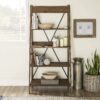 Solid Wood Ladder Bookshelf 68" - Brown